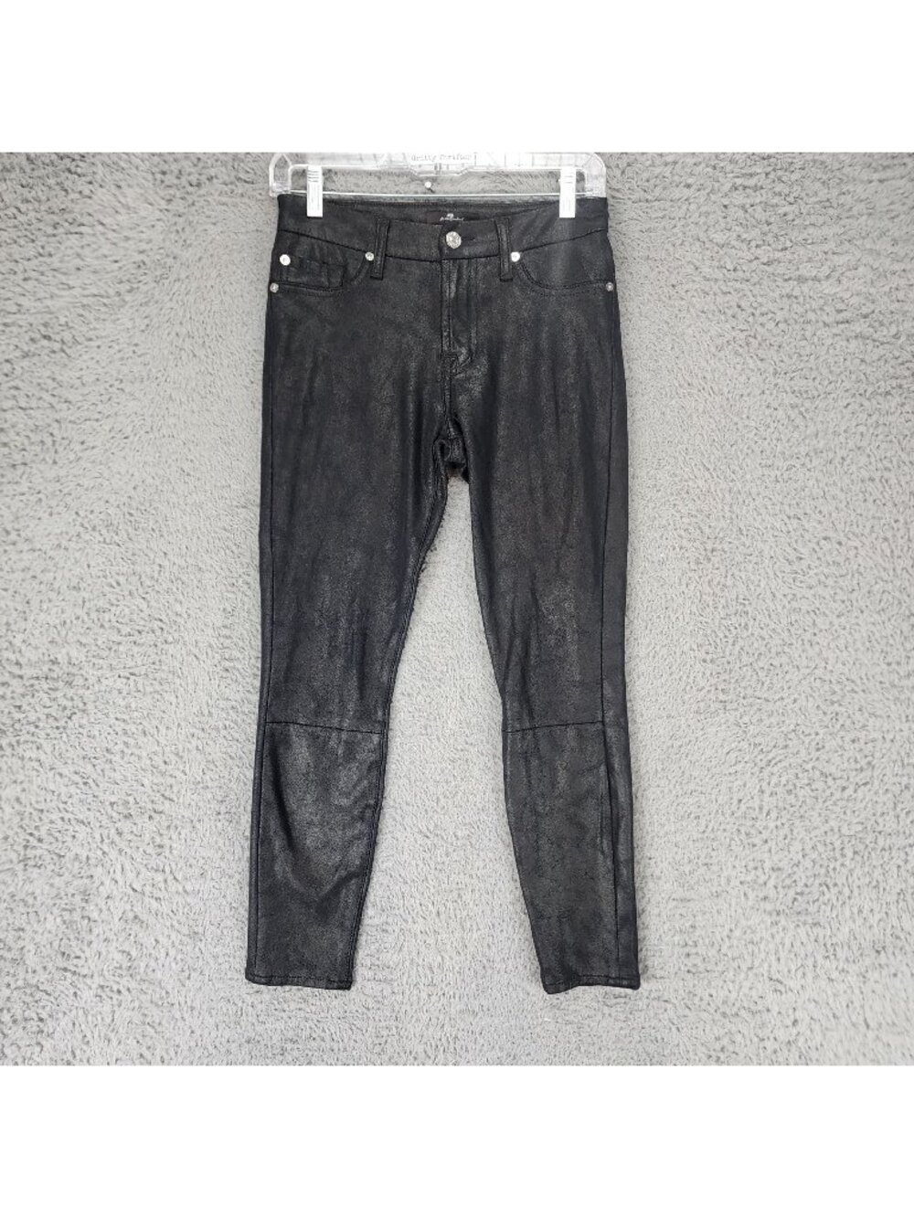 7 For All Mankind Jeans Womens 26 Black Stretch Denim Jeggings Leggings